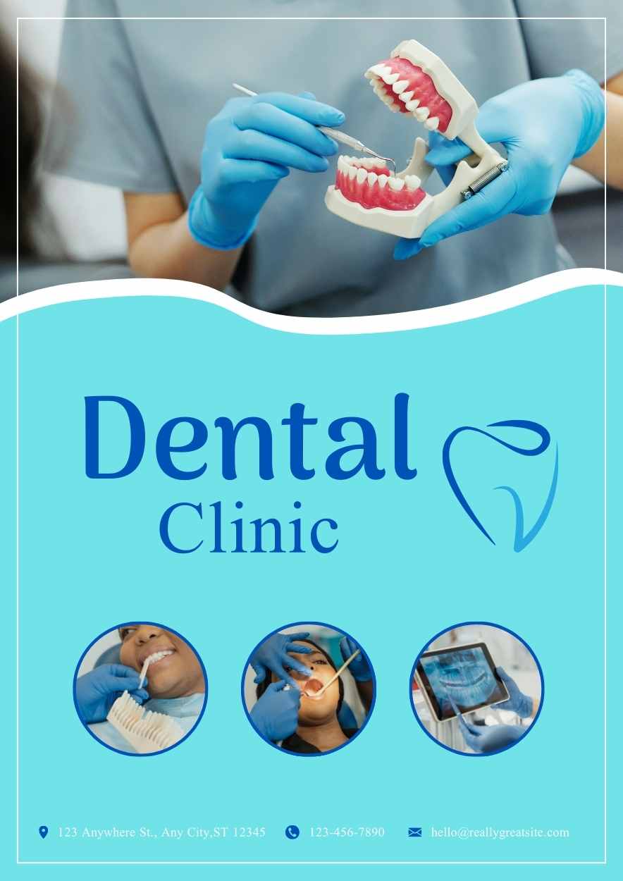 Simple Dental Clinic Poster for Dentist - slide 3