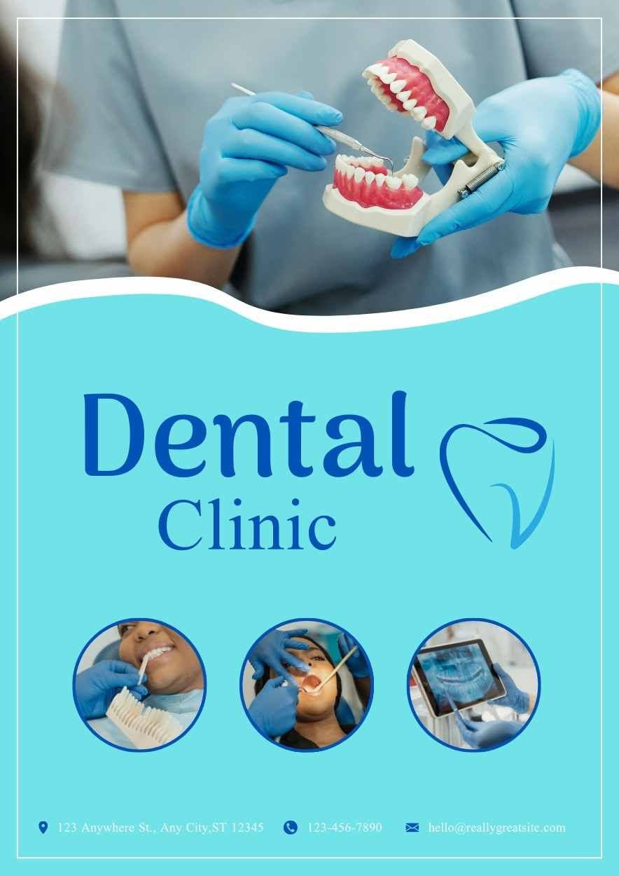 Simple Dental Clinic Poster for Dentist - diapositiva 3