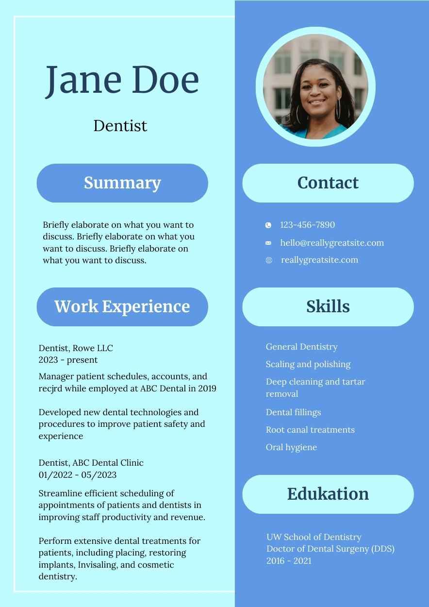 Simple Dentist CV Resume - diapositiva 5