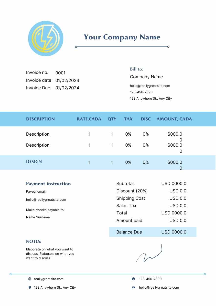 Simple Electrical Contractor Invoice - slide 2