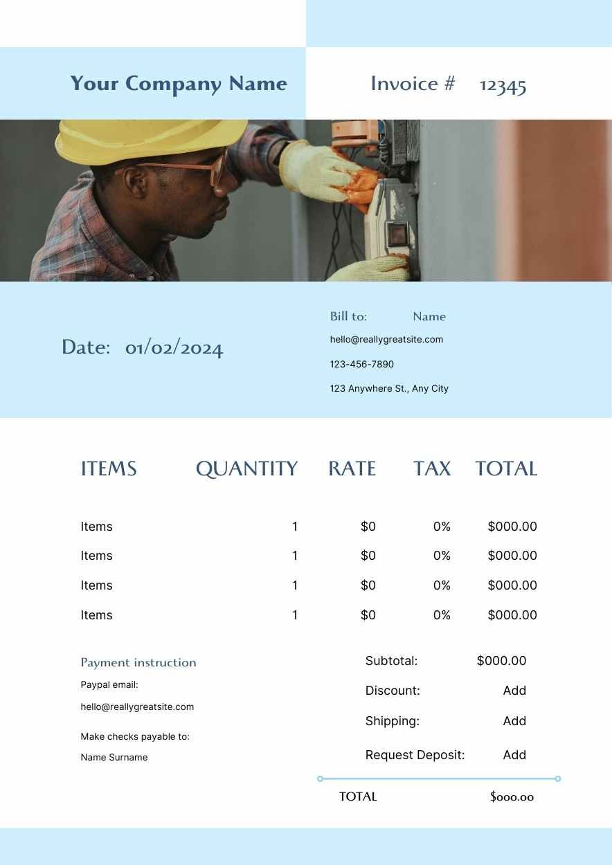 Simple Electrical Contractor Invoice - diapositiva 6