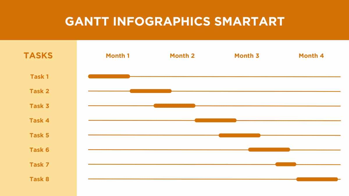 Simple Gantt Infographics SmartArt - slide 1