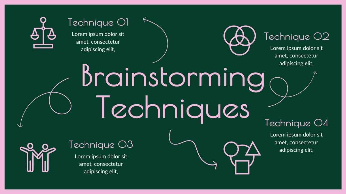 Plantillas Simples Geométricas Rosadas para Lluvia de Ideas - diapositiva 7