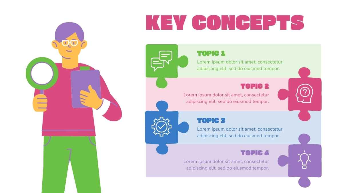 Simple Illustrated Puzzle Infographics - slide 13