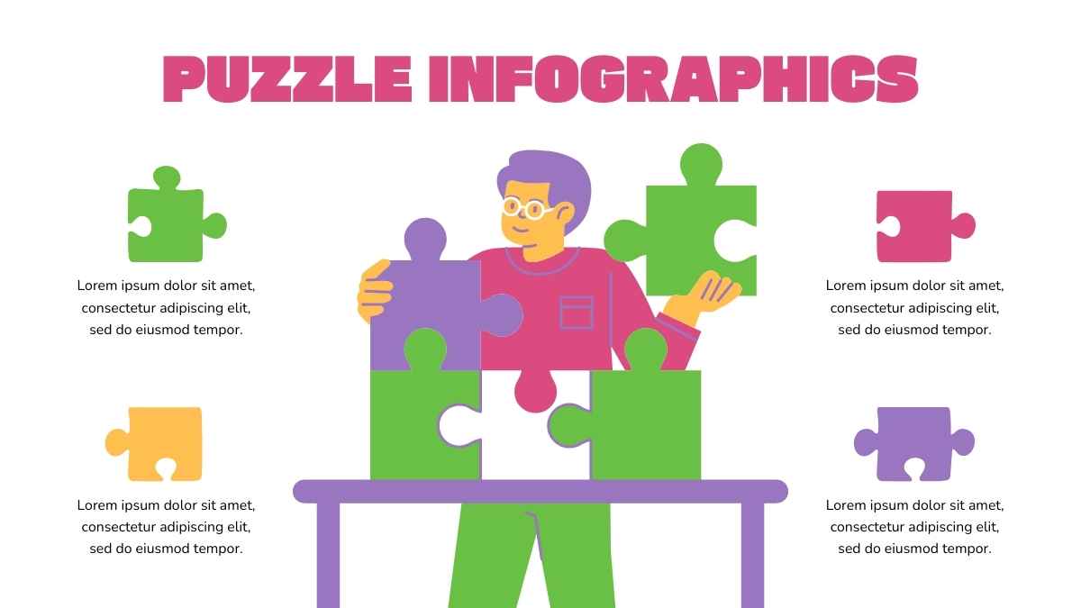 Simple Illustrated Puzzle Infographics - slide 5