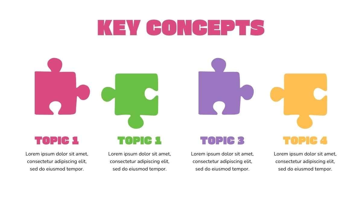 Simple Illustrated Puzzle Infographics - slide 7