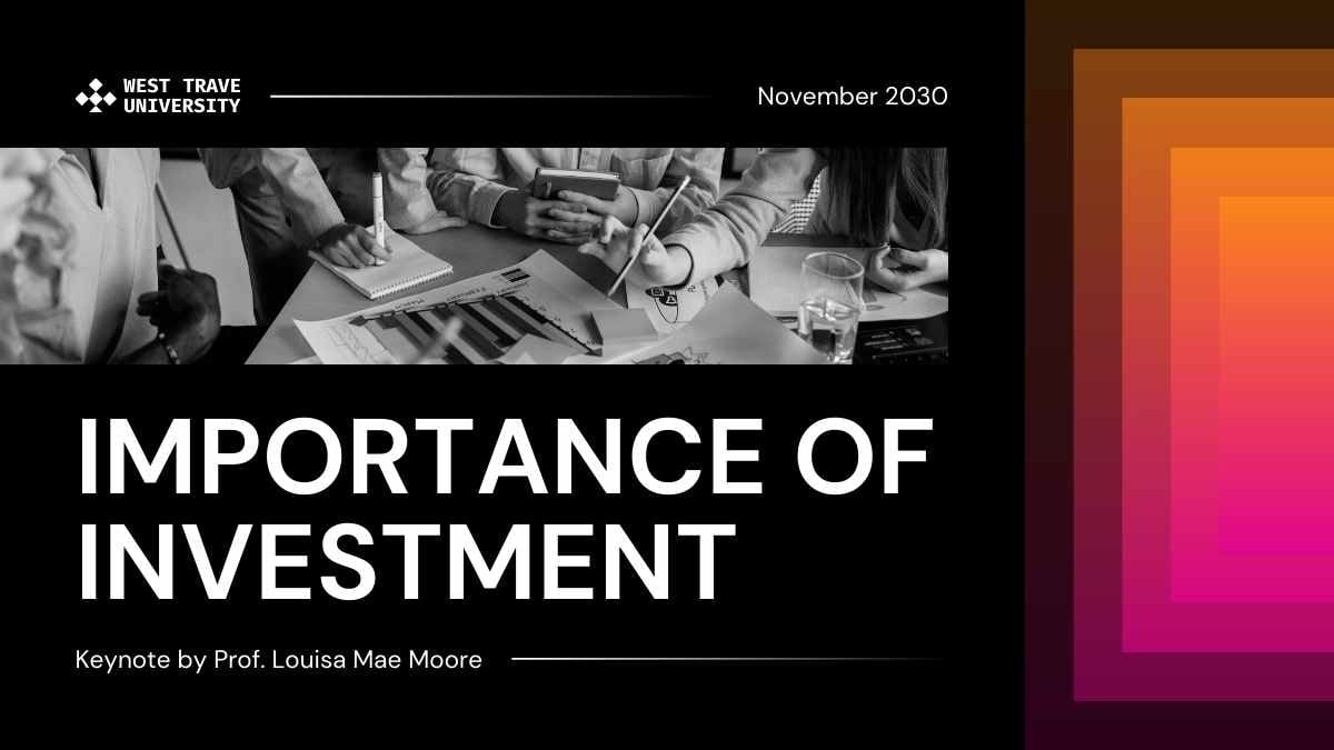 Simple Importance Of Investment Lesson Slides - slide 1