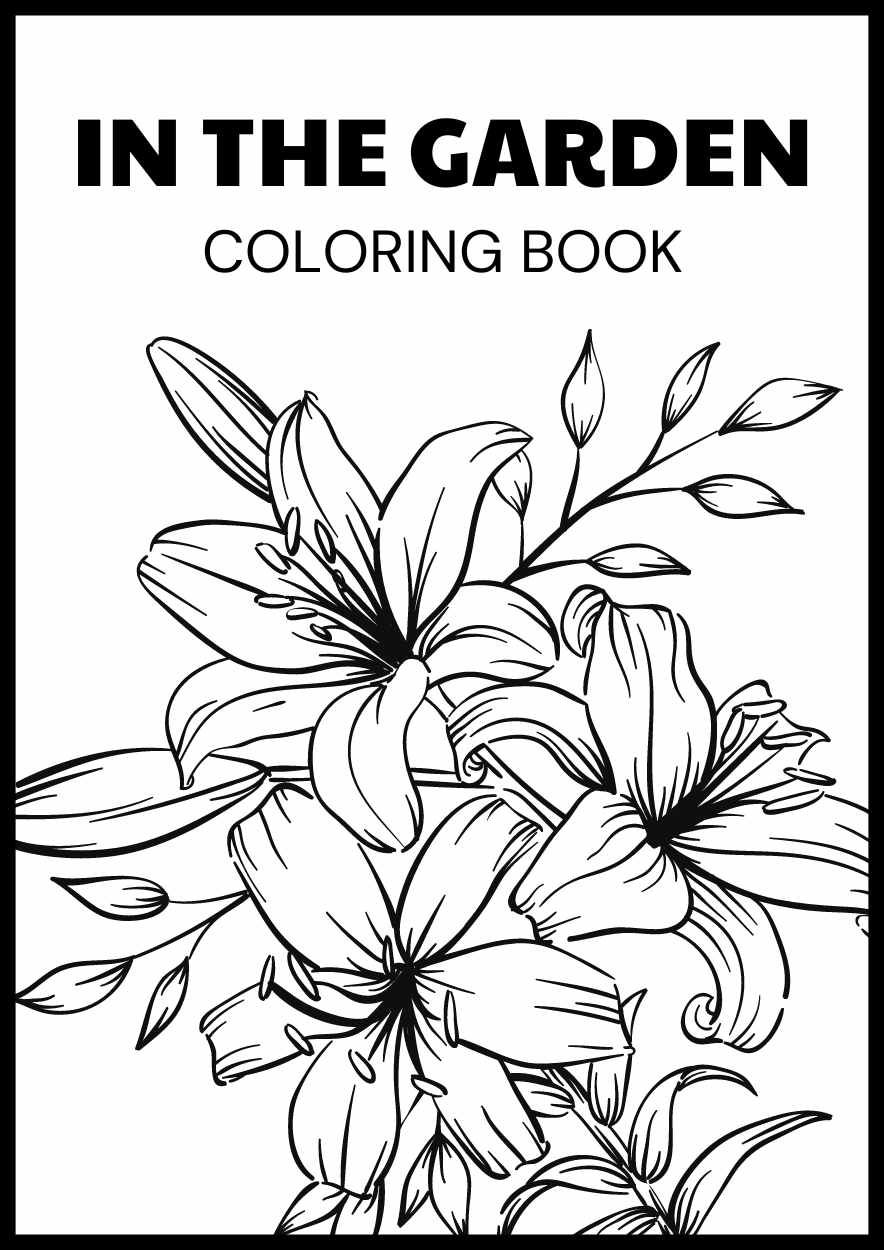 Simple In the Garden Coloring Worksheet - slide 1