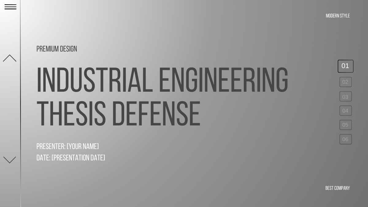 Simple Industrial Engineering Thesis Defense Slides - slide 1