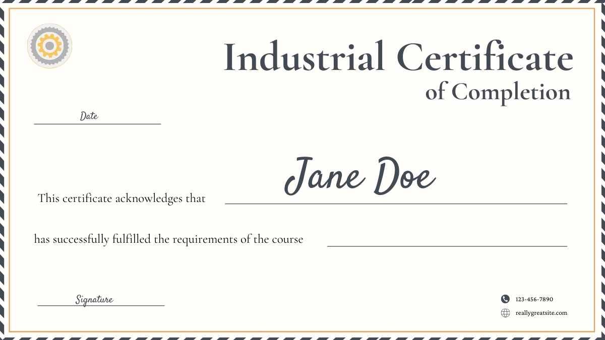 Simple Industrial Training Certificate - diapositiva 4