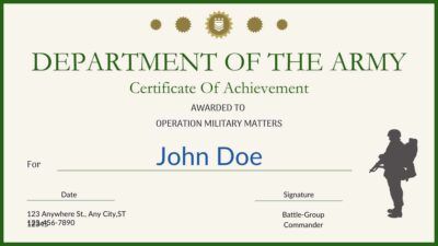 Simple Military Certificates Of Achievement