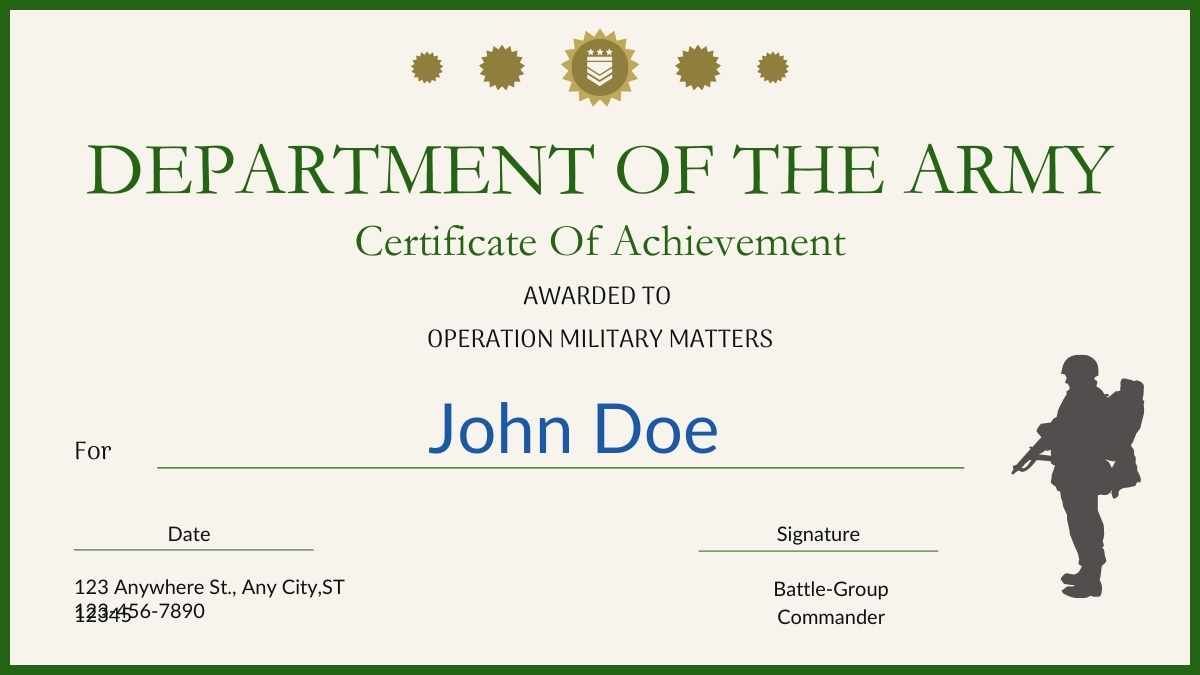 Simple Military Certificates Of Achievement - diapositiva 2