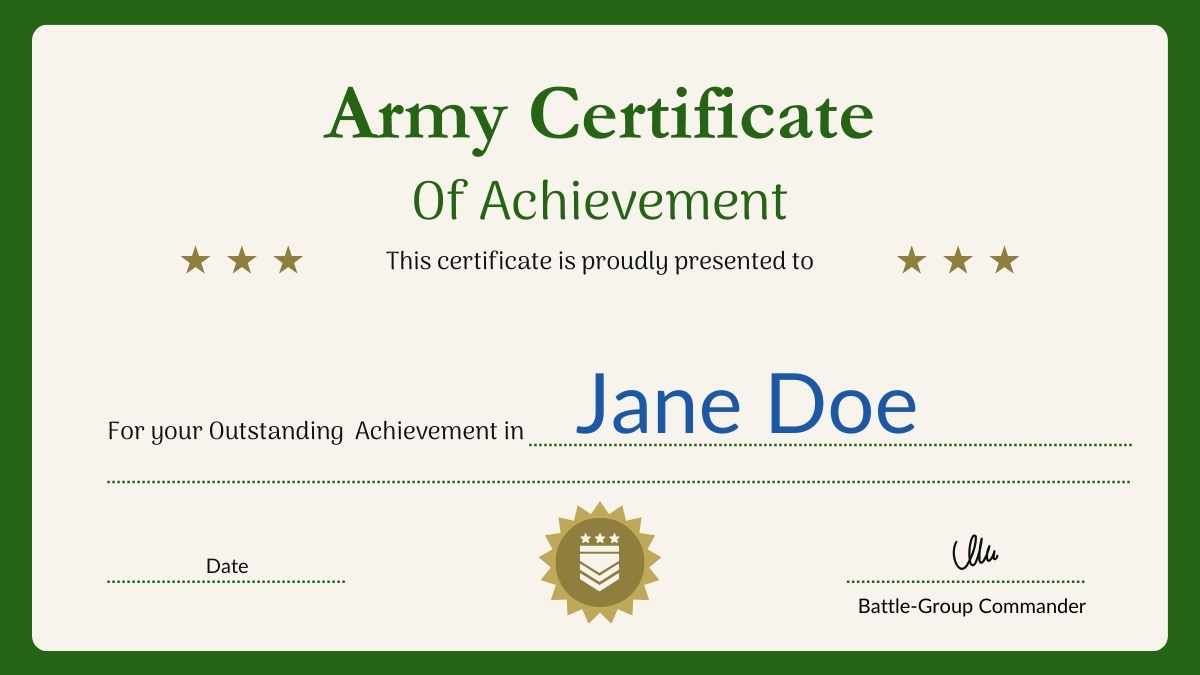 Simple Military Certificates Of Achievement - slide 11