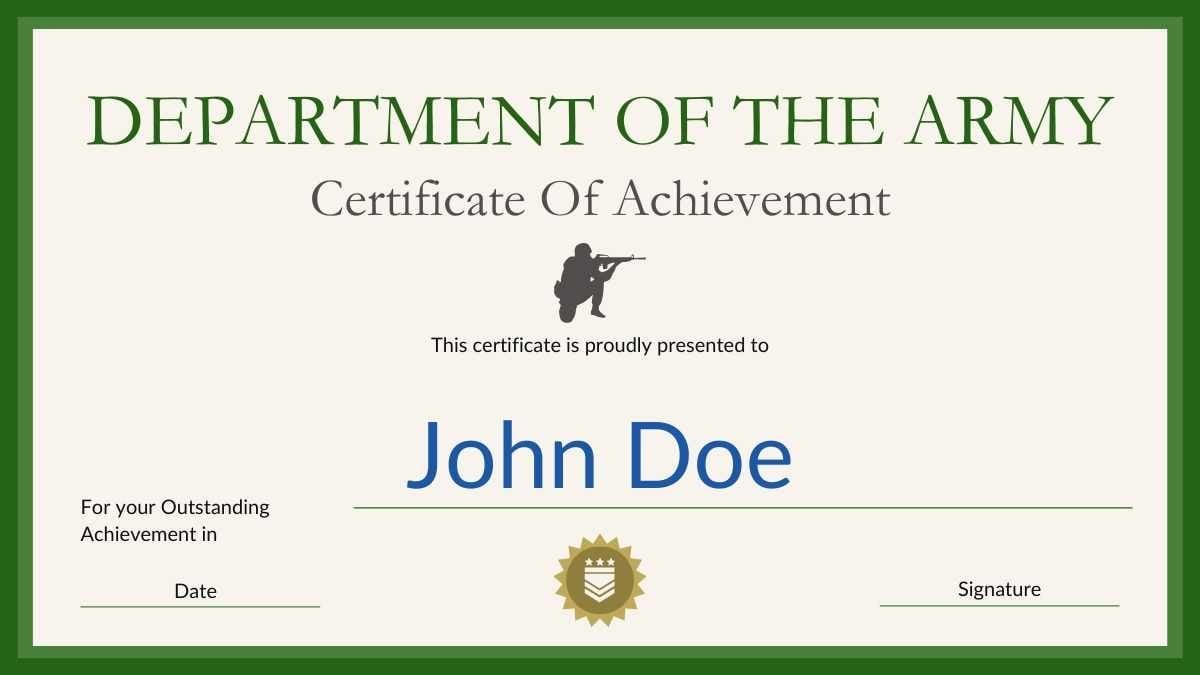 Simple Military Certificates Of Achievement - slide 14