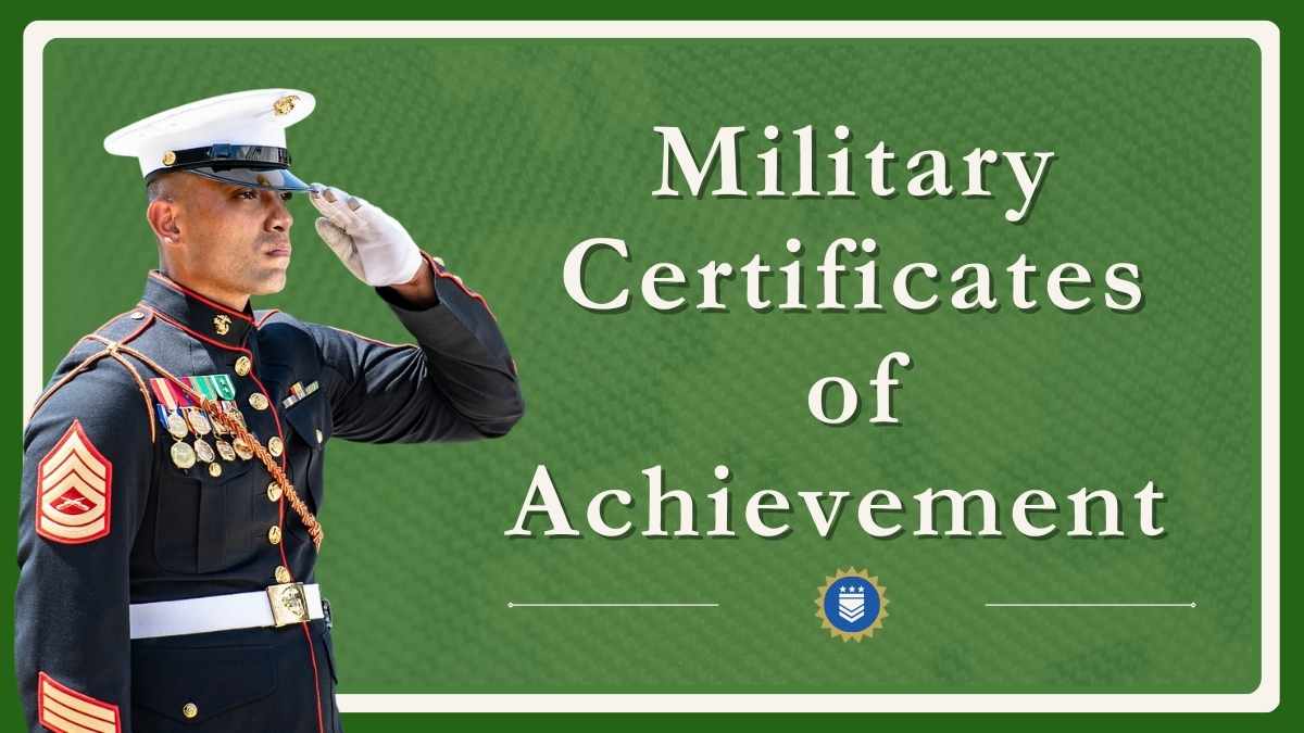 Simple Military Certificates Of Achievement - slide 1