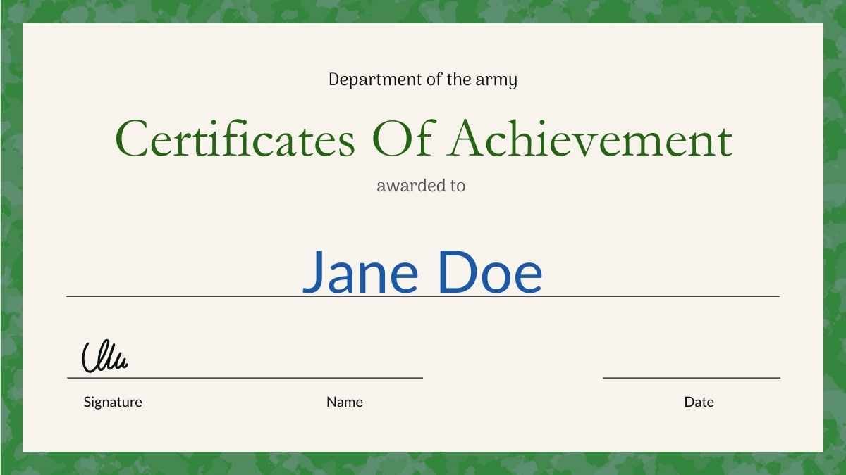 Simple Military Certificates Of Achievement - slide 3