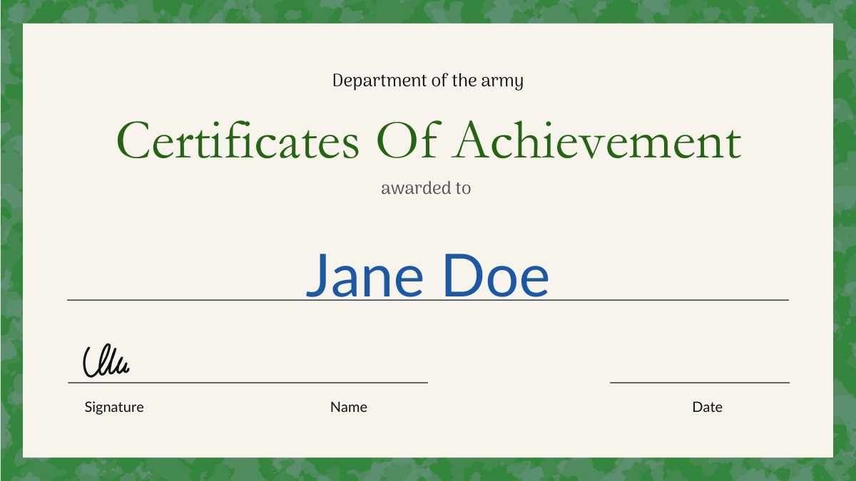 Simple Military Certificates Of Achievement - diapositiva 3