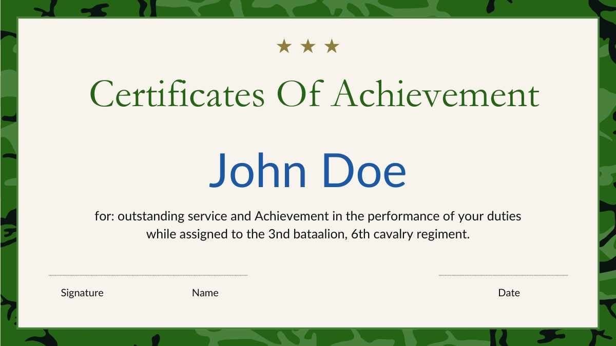 Simple Military Certificates Of Achievement - slide 6