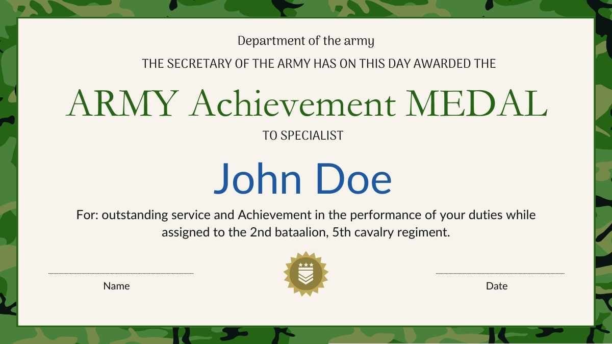 Simple Military Certificates Of Achievement - slide 8