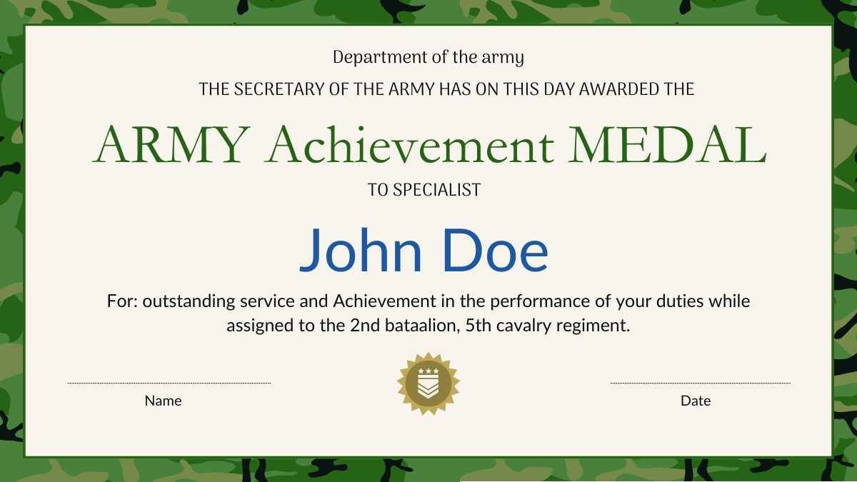 Simple Military Certificates Of Achievement - diapositiva 8