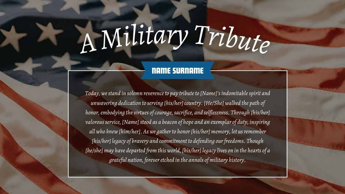 Simple Military Funeral Flag Background - diapositiva 2