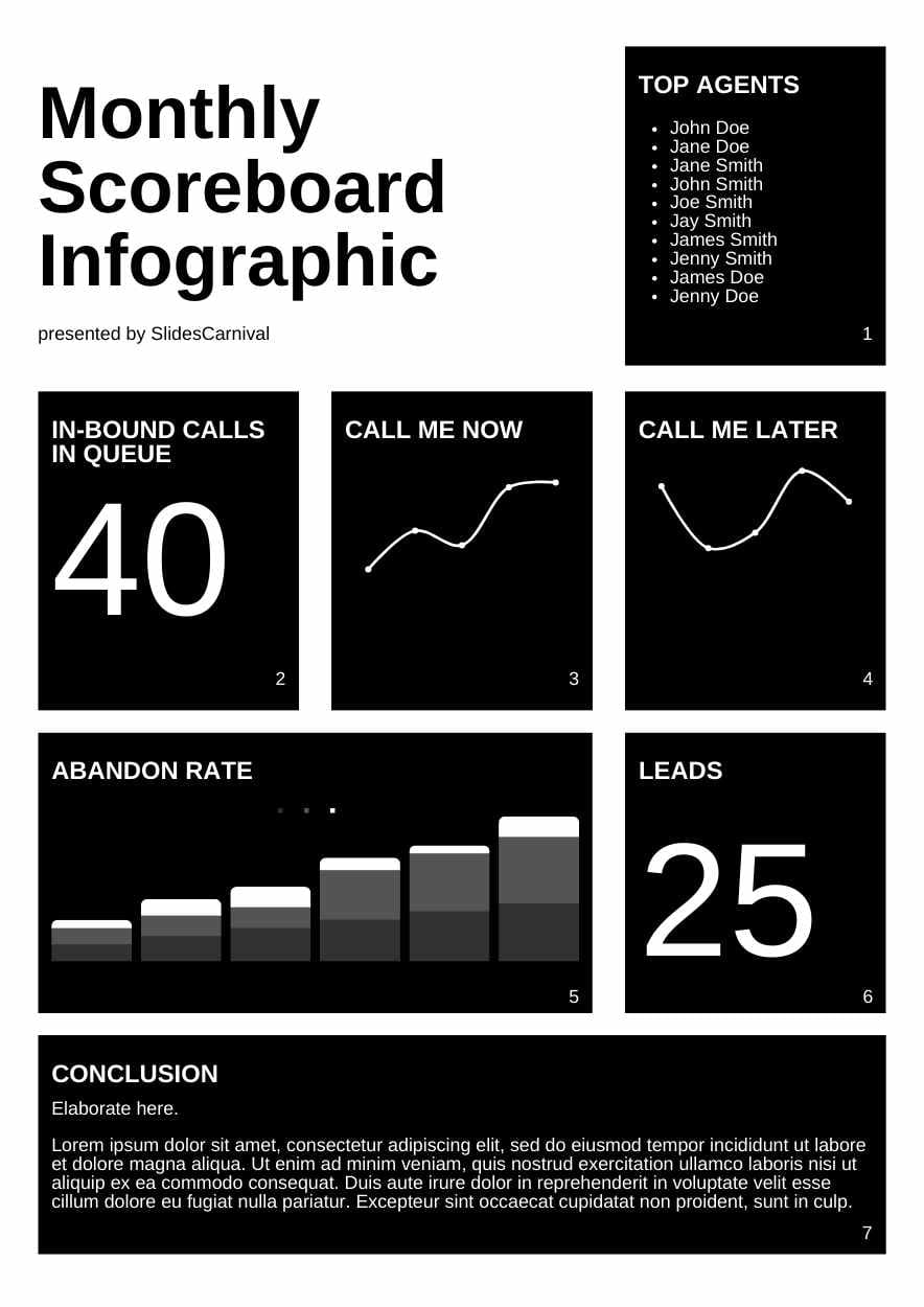 Simple Monthly Scorecard Infographic - slide 2