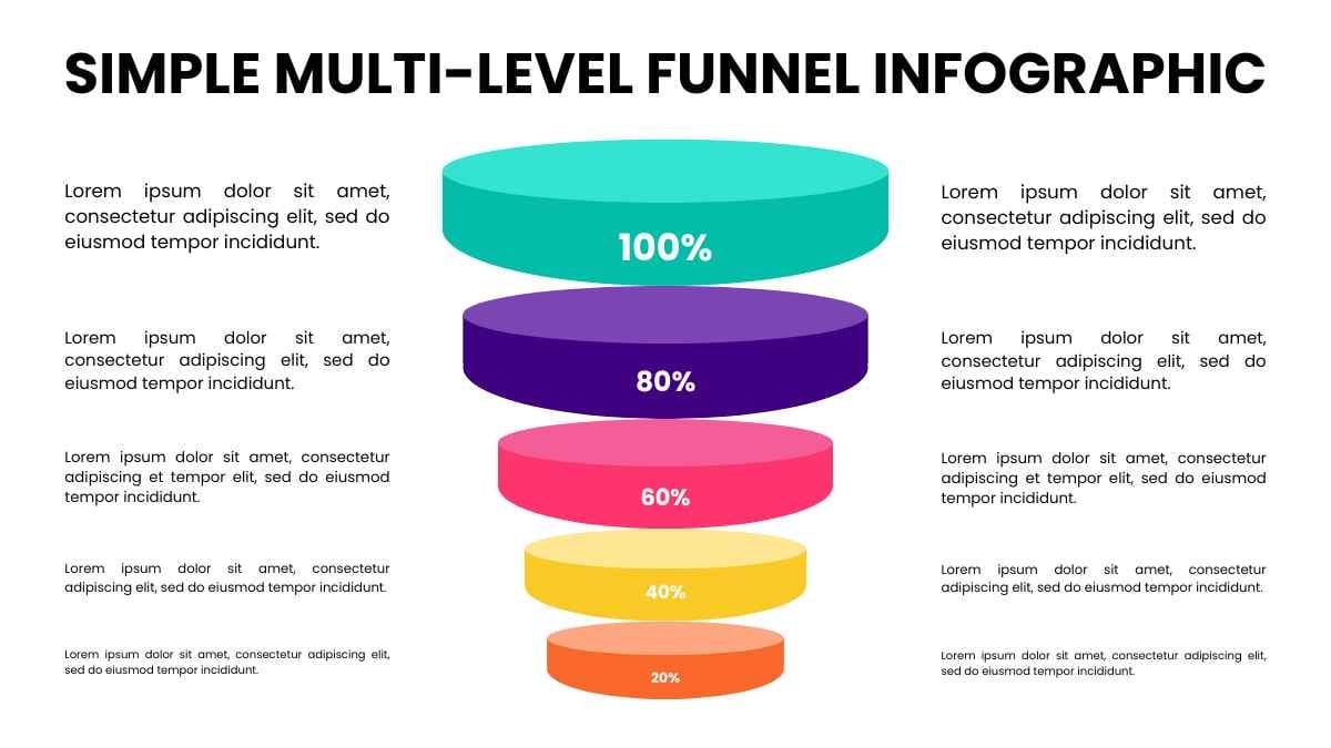 Simple Multi-level Funnel Infographic - diapositiva 1