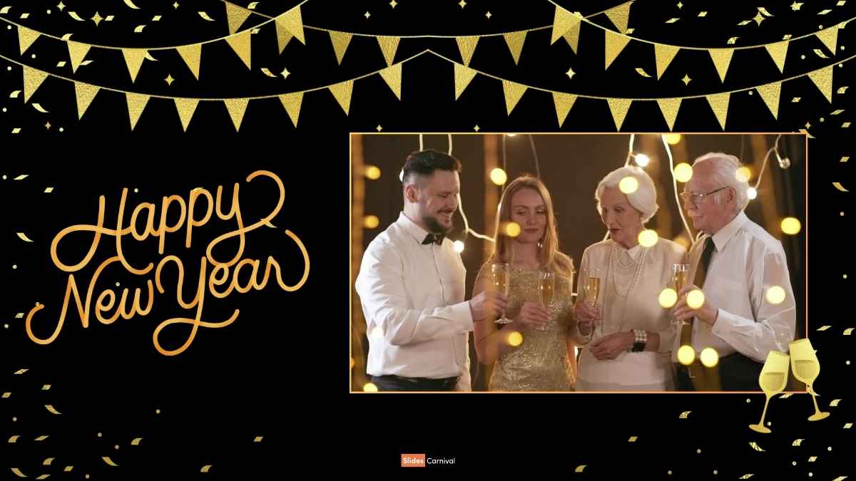 Simple New Year Greeting Video Slides - slide 2