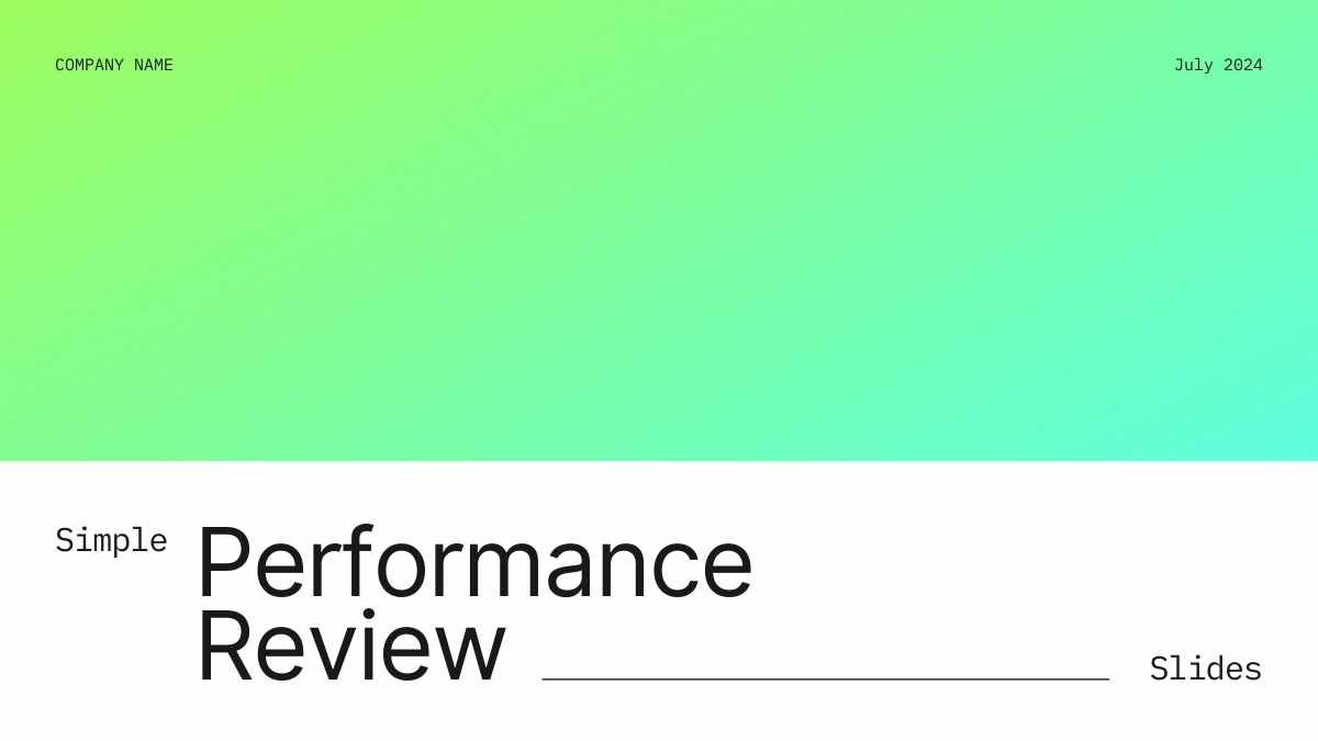 Simple Performance Review Slides - diapositiva 1