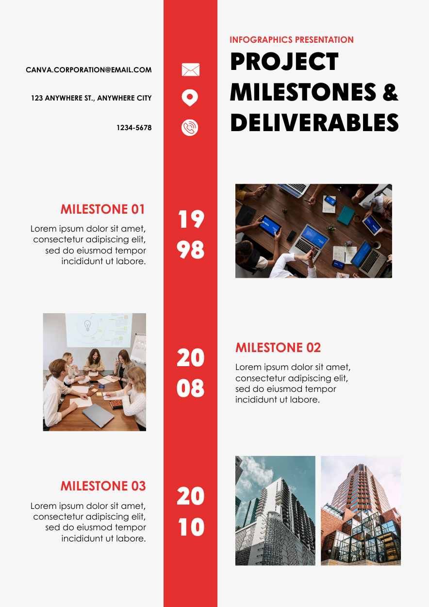 Simple Project Milestones And Deliverables Infographics - slide 1