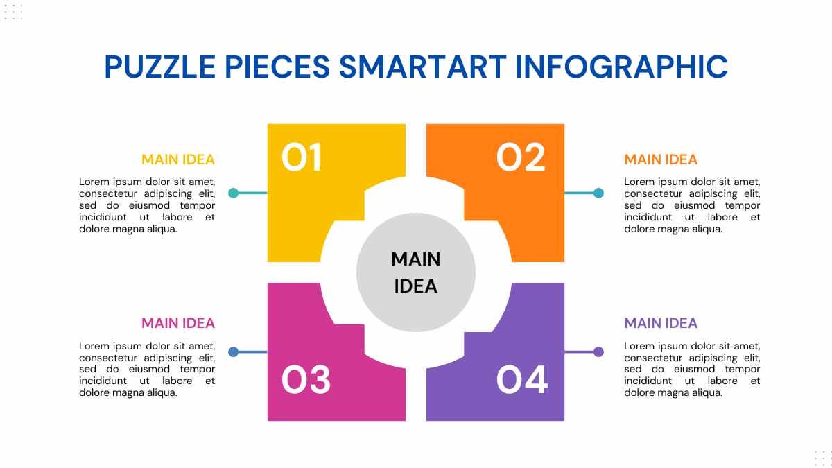 Simple Puzzle Pieces SmartArt Infographic - slide 1