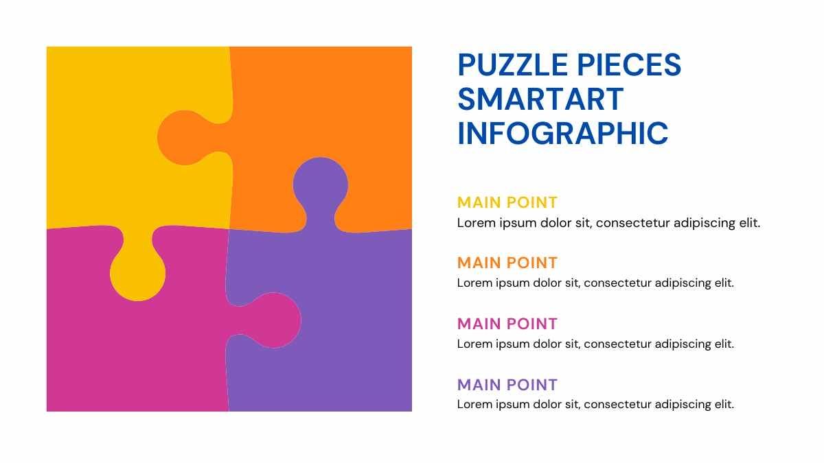 Simple Puzzle Pieces SmartArt Infographic - slide 2