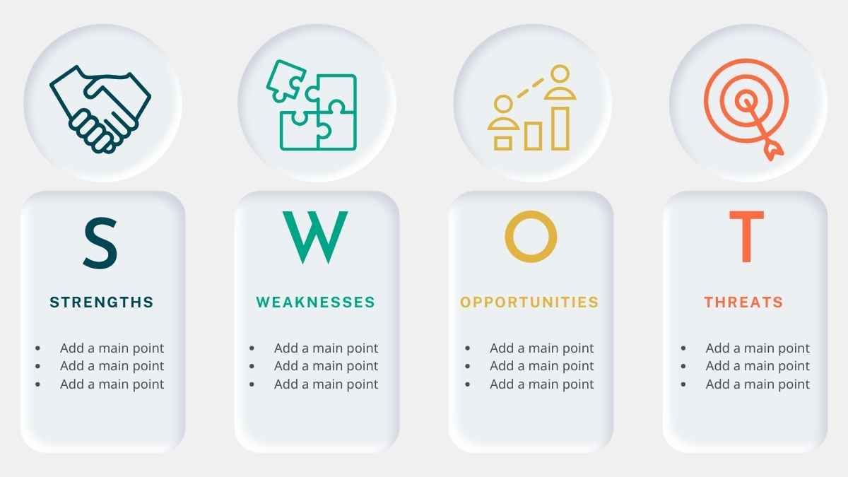 Simple Puzzle SWOT Analysis Slides for Business - diapositiva 11