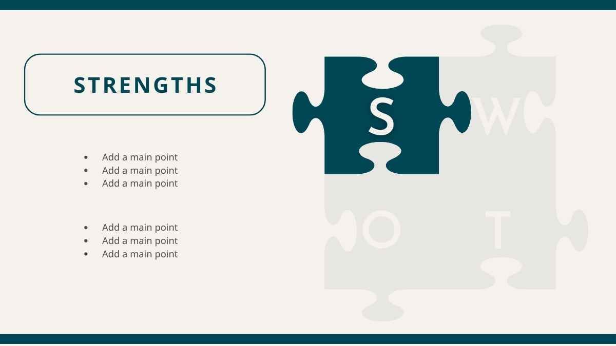 Simple Puzzle SWOT Analysis Slides for Business - diapositiva 2