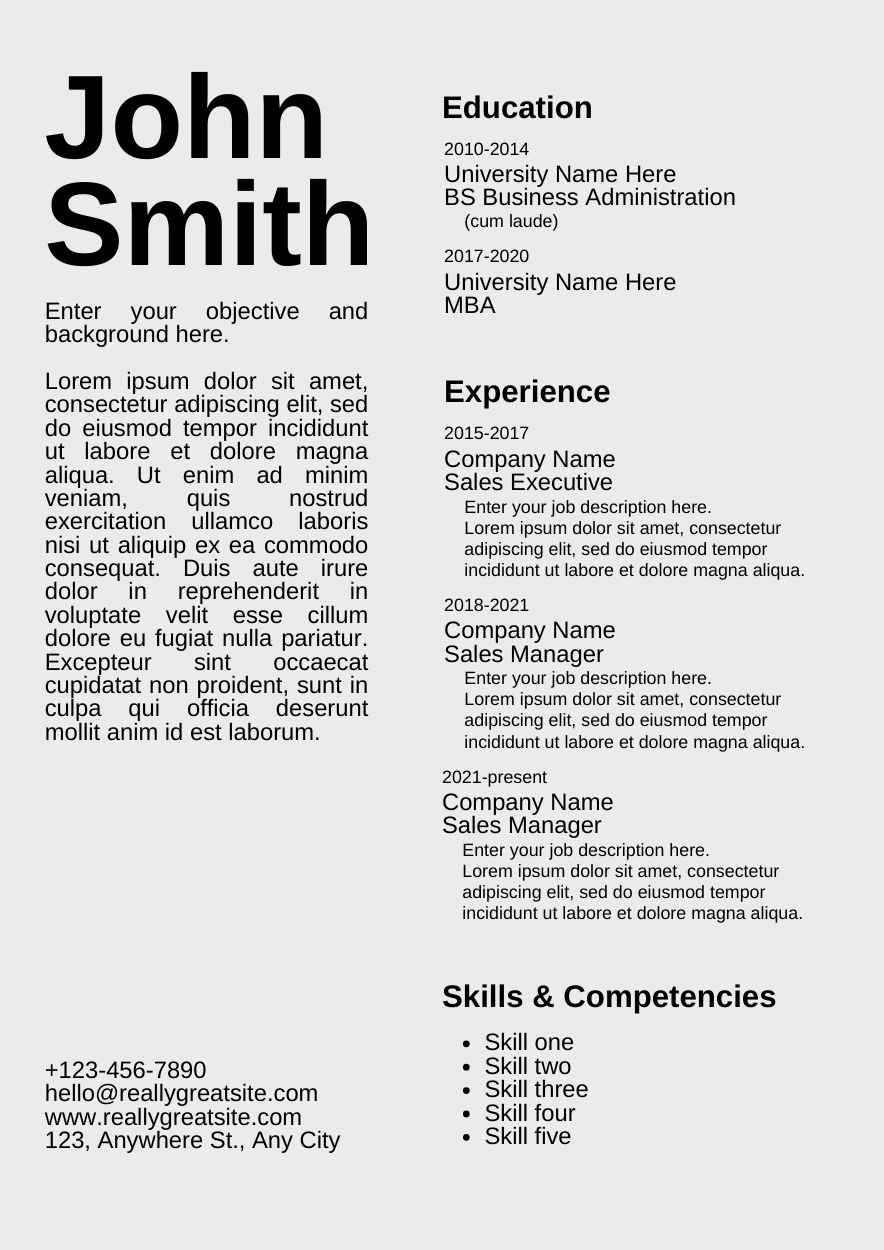 Simple Sales Manager CV Resume - diapositiva 2