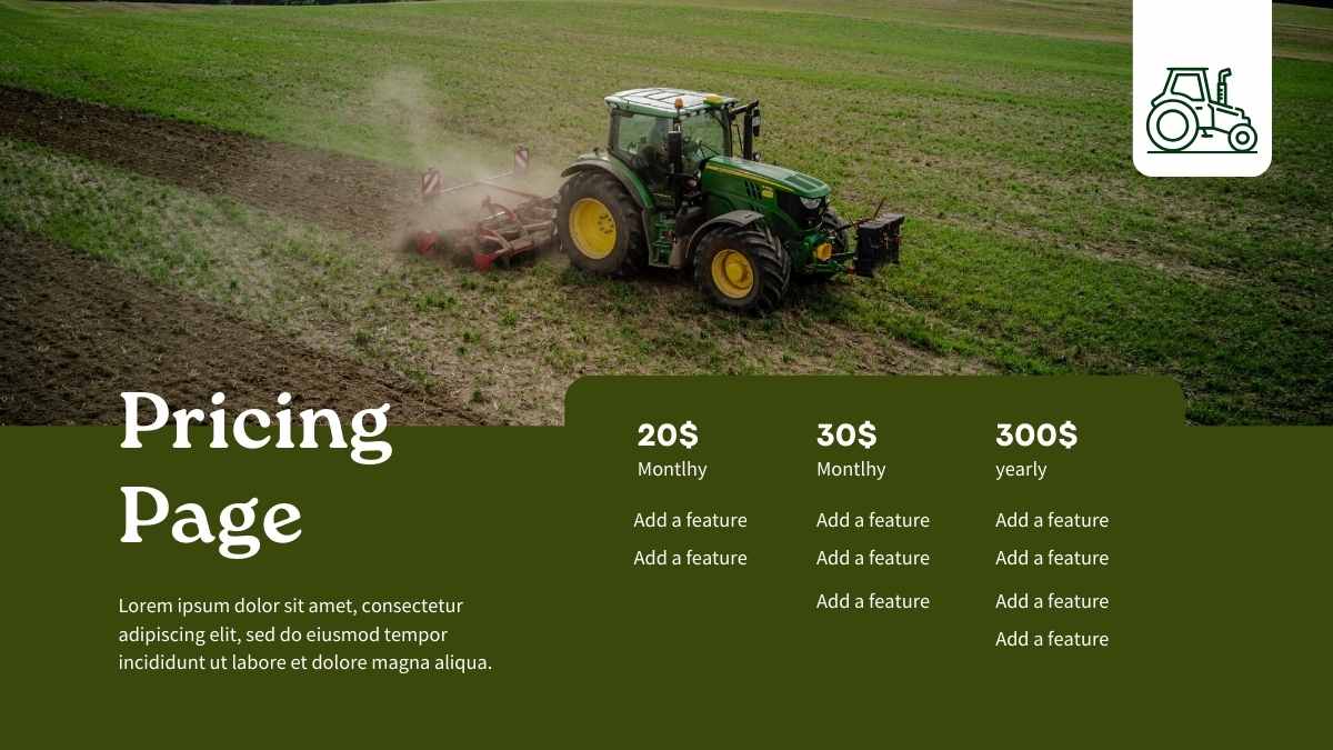 Simple Green Tractor Dealership Business Plan Slides - slide 9