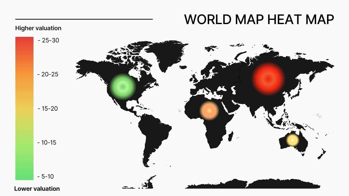 シンプルな世界地図ヒートマップインフォグラフィック - slide 1