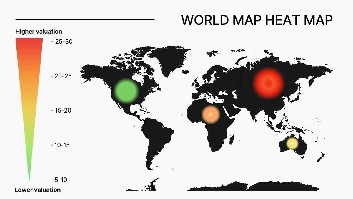 シンプルな世界地図ヒートマップインフォグラフィック - slide 2