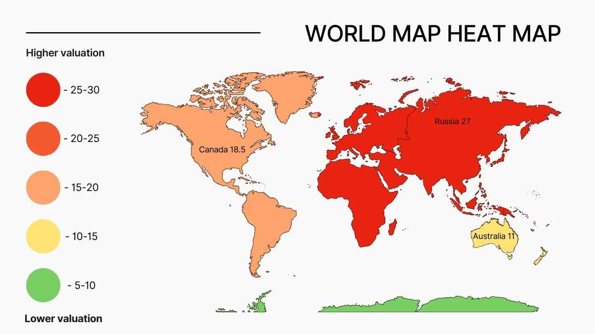 シンプルな世界地図ヒートマップインフォグラフィック - slide 3