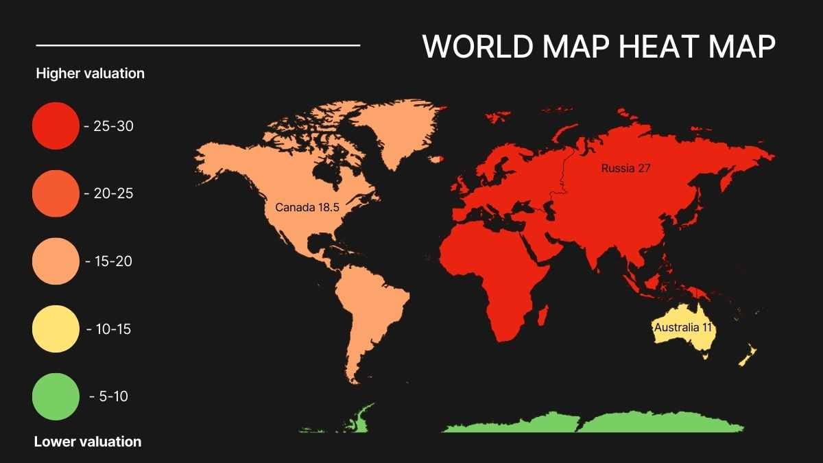 シンプルな世界地図ヒートマップインフォグラフィック - slide 4