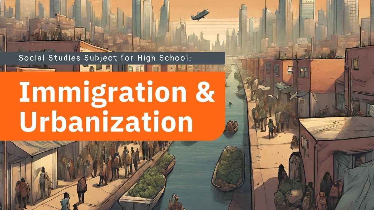 Social Studies Lesson for High School: Immigration and Urbanization - slide 1