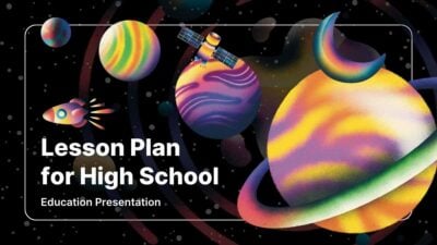 Plan de Lección Ilustrado Espacial para Plantillas de Escuela Secundaria