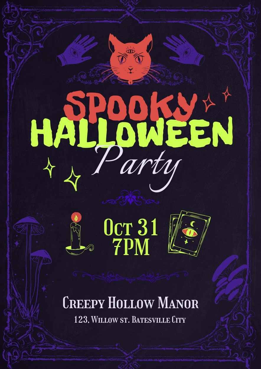 Spooky Halloween Party Poster - slide 1