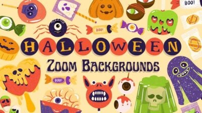 Background Zoom Seram untuk Halloween