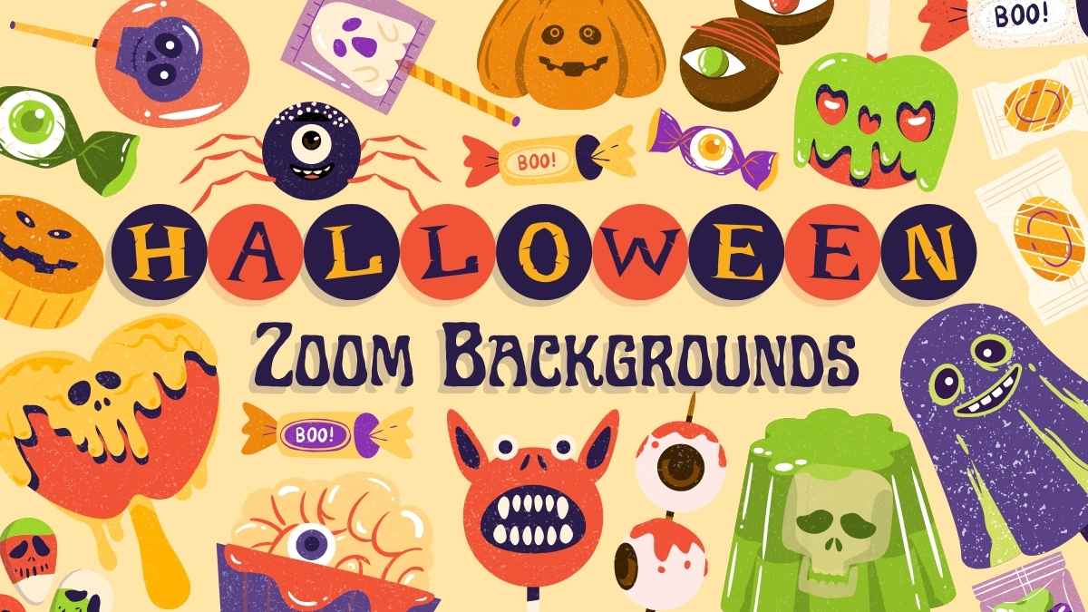 かわいくてドキドキワクワクするハロウィンのZoom背景スライド - slide 1