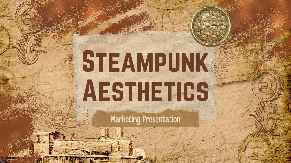 Steampunk Aesthetic Marketing Slides - slide 1