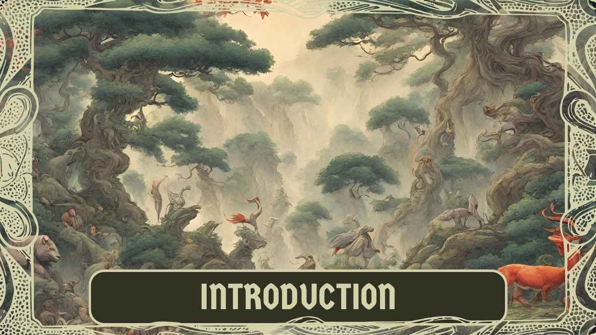 Tarot Card Style Asian Forests Mythology Slides - slide 3