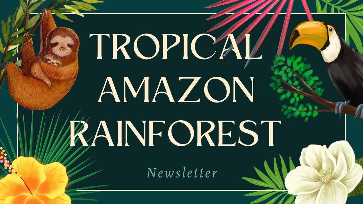 Tropical Amazon Rainforest Newsletter Slides - slide 1