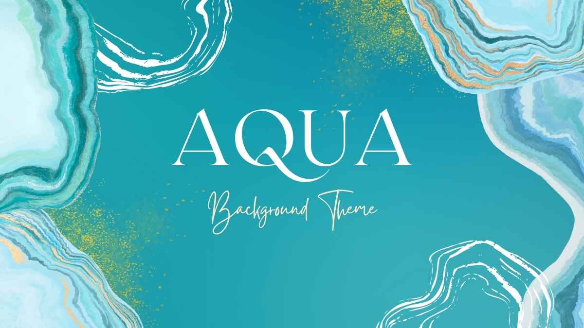 Fundo Turquesa e Ouro Aqua para Apresentações Multipropósito - deslizar 1