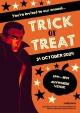 Vampire Trick or Treat Halloween Poster